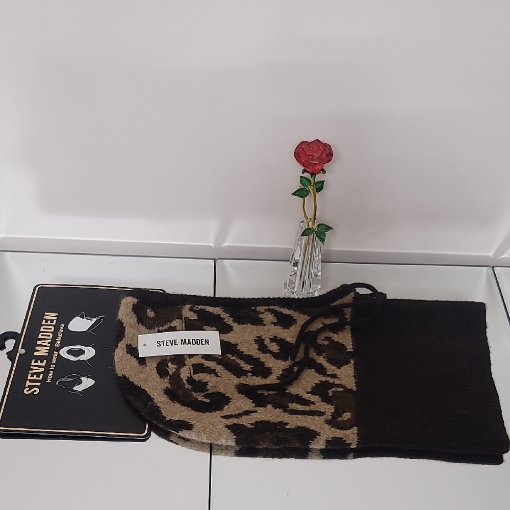 Nwt Steve Madden Tan/brown Animal Print Balaclava.